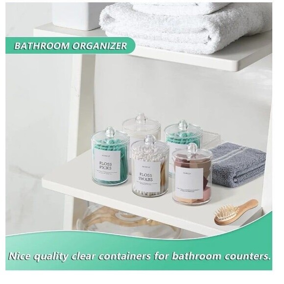 New! 4 PC Clear Plastic Bathroom Organizer Set - Picture 2 of 9